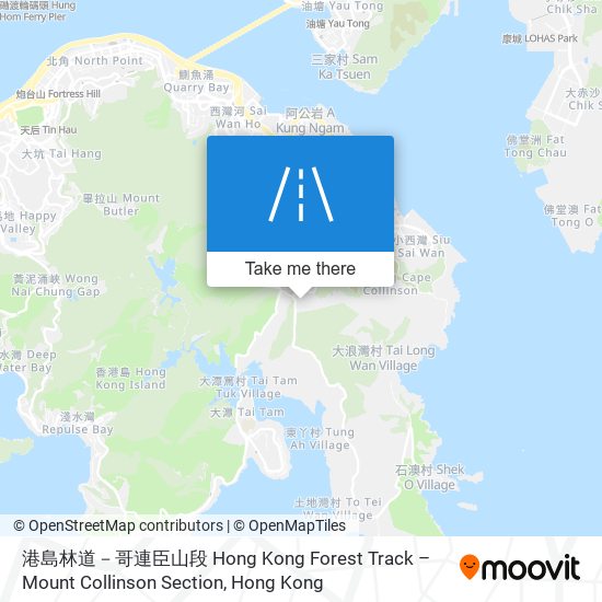 港島林道－哥連臣山段 Hong Kong Forest Track – Mount Collinson Section map