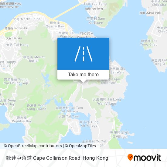 歌連臣角道 Cape Collinson Road map