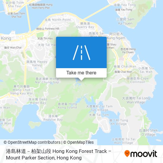 港島林道－柏架山段 Hong Kong Forest Track – Mount Parker Section地圖
