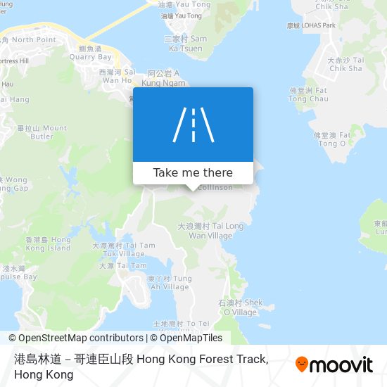 港島林道－哥連臣山段 Hong Kong Forest Track map