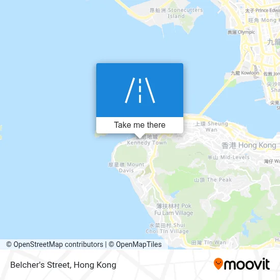 卑路乍街 Belcher's Street地圖