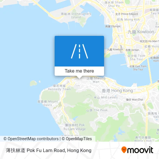 薄扶林道 Pok Fu Lam Road map