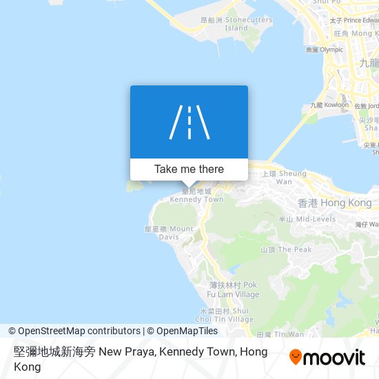 堅彌地城新海旁 New Praya, Kennedy Town map