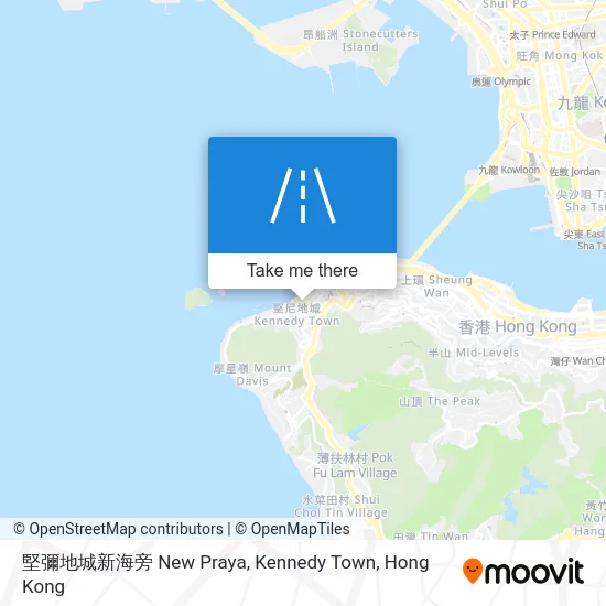 堅彌地城新海旁 New Praya, Kennedy Town map
