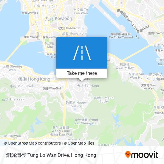 銅鑼灣徑 Tung Lo Wan Drive map