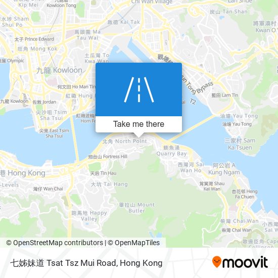 七姊妹道 Tsat Tsz Mui Road map