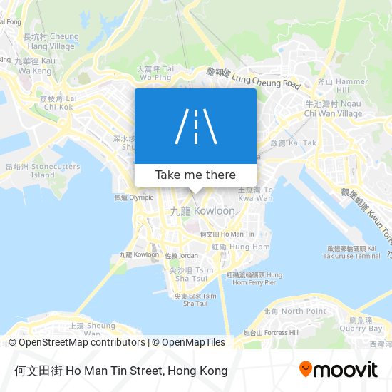 何文田街 Ho Man Tin Street map