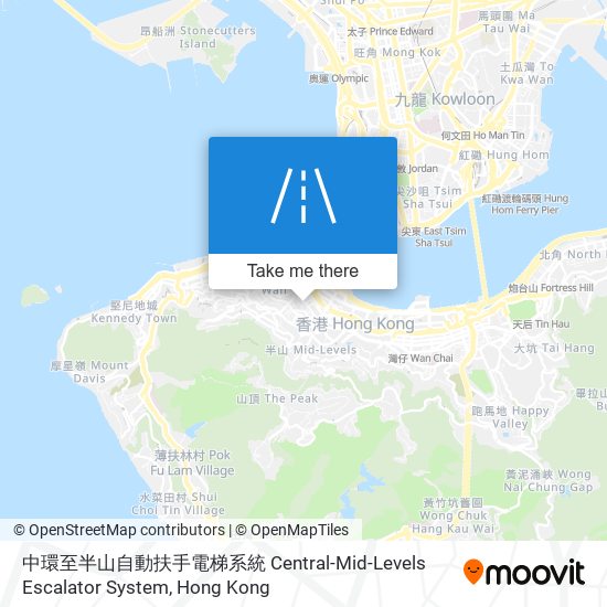 中環至半山自動扶手電梯系統 Central-Mid-Levels Escalator System map