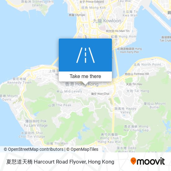 夏慤道天橋 Harcourt Road Flyover map