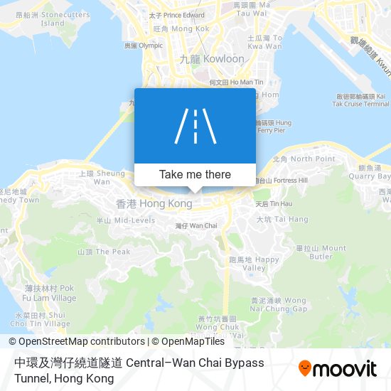 中環及灣仔繞道隧道 Central–Wan Chai Bypass Tunnel map