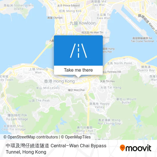 中環及灣仔繞道隧道 Central–Wan Chai Bypass Tunnel map