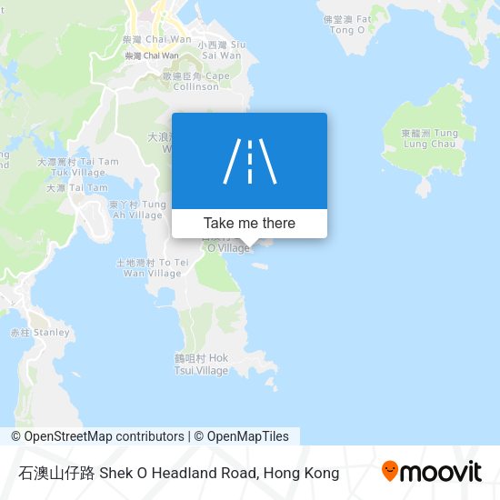 石澳山仔路 Shek O Headland Road map