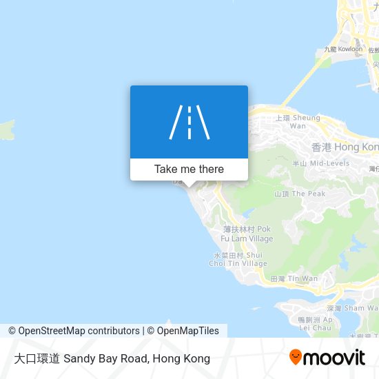 大口環道 Sandy Bay Road map