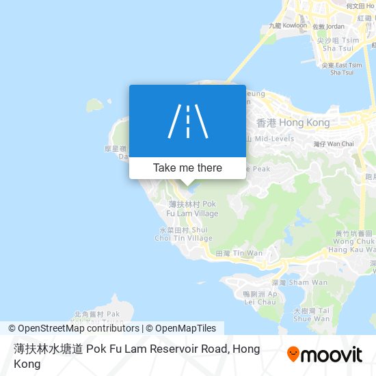 薄扶林水塘道 Pok Fu Lam Reservoir Road map