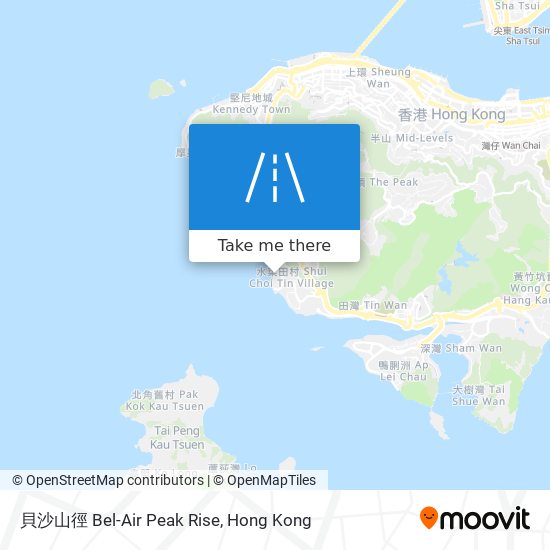 貝沙山徑 Bel-Air Peak Rise map