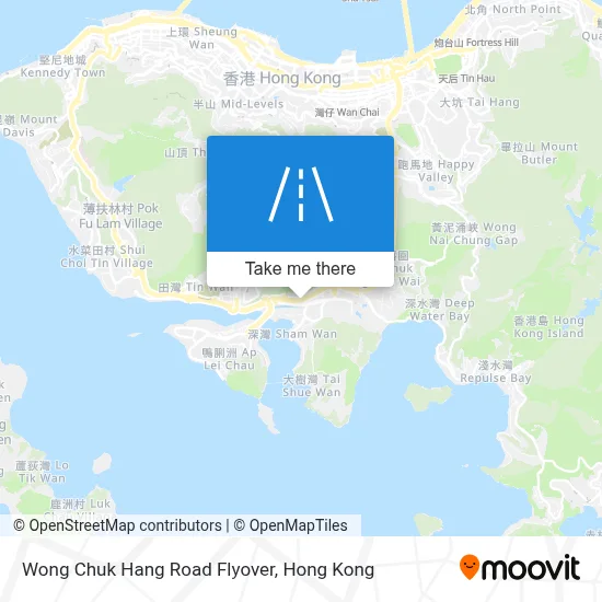 黃竹坑道天橋 Wong Chuk Hang Road Flyover map