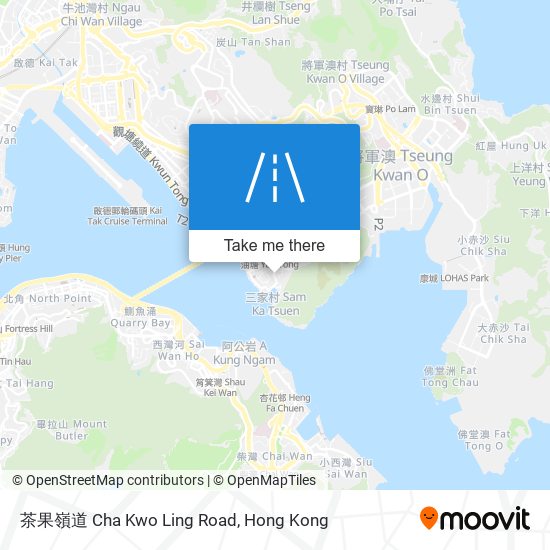 茶果嶺道 Cha Kwo Ling Road map