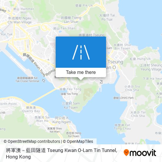 將軍澳－藍田隧道 Tseung Kwan O-Lam Tin Tunnel map