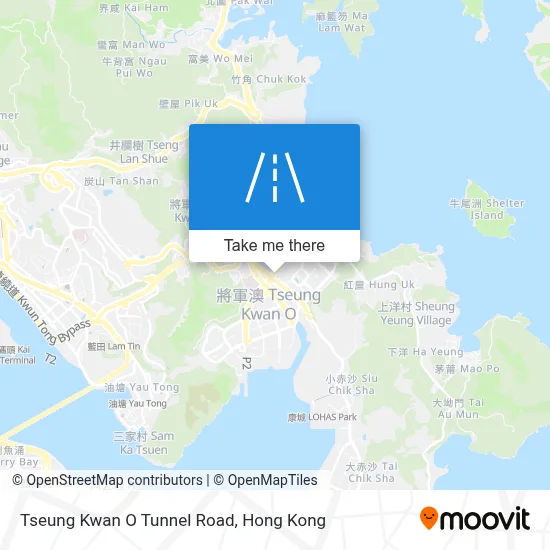 Tseung Kwan O Tunnel Road map