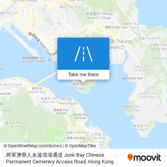 將軍澳華人永遠墳場通道 Junk Bay Chinese Permanent Cemetery Access Road map