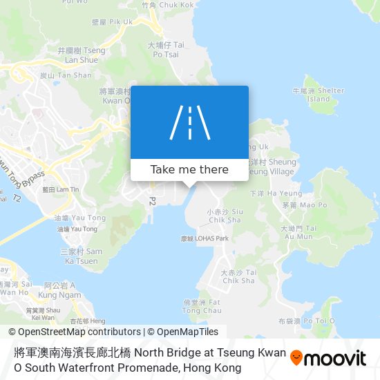 將軍澳南海濱長廊北橋 North Bridge at Tseung Kwan O South Waterfront Promenade map