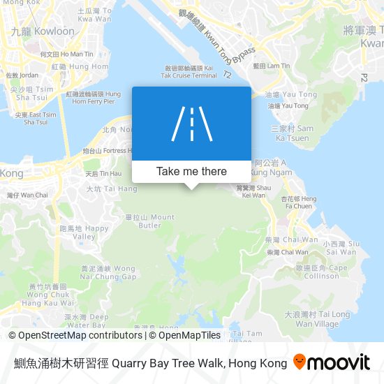 鰂魚涌樹木研習徑 Quarry Bay Tree Walk map