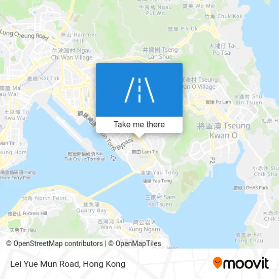 鯉魚門道 Lei Yue Mun Road map