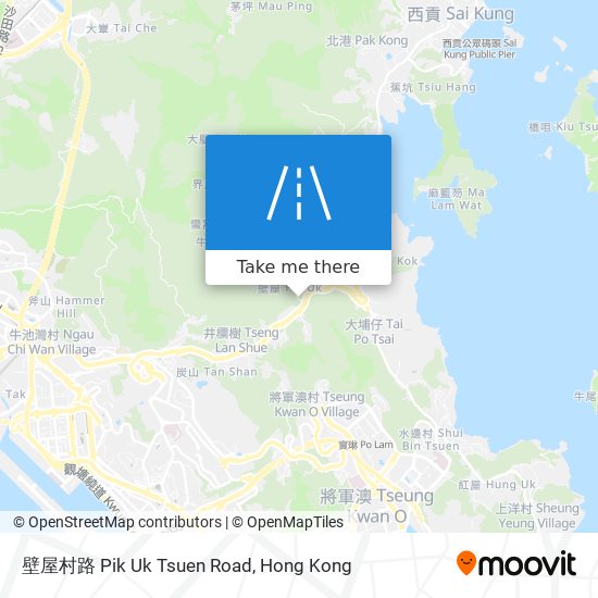 壁屋村路 Pik Uk Tsuen Road map