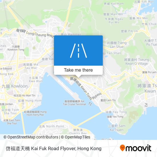 啓福道天橋 Kai Fuk Road Flyover map