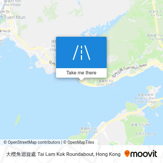 大欖角迴旋處 Tai Lam Kok Roundabout map