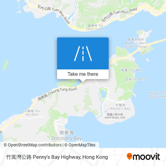 竹篙灣公路 Penny's Bay Highway map