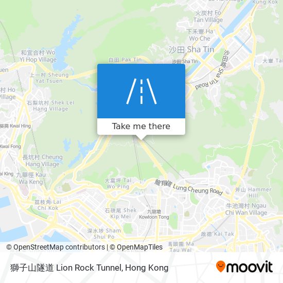 獅子山隧道 Lion Rock Tunnel map