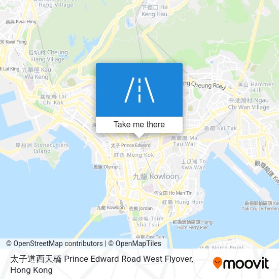 太子道西天橋 Prince Edward Road West Flyover map