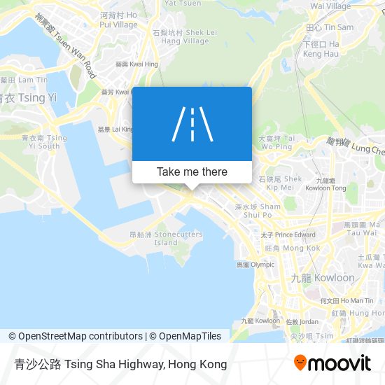 青沙公路 Tsing Sha Highway map