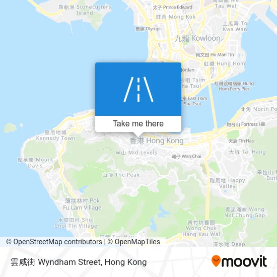 雲咸街 Wyndham Street map