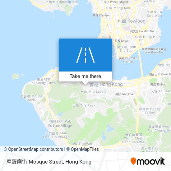 摩羅廟街 Mosque Street map