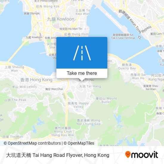 大坑道天橋 Tai Hang Road Flyover map