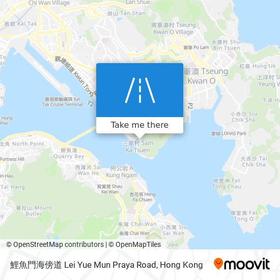 鯉魚門海傍道 Lei Yue Mun Praya Road map