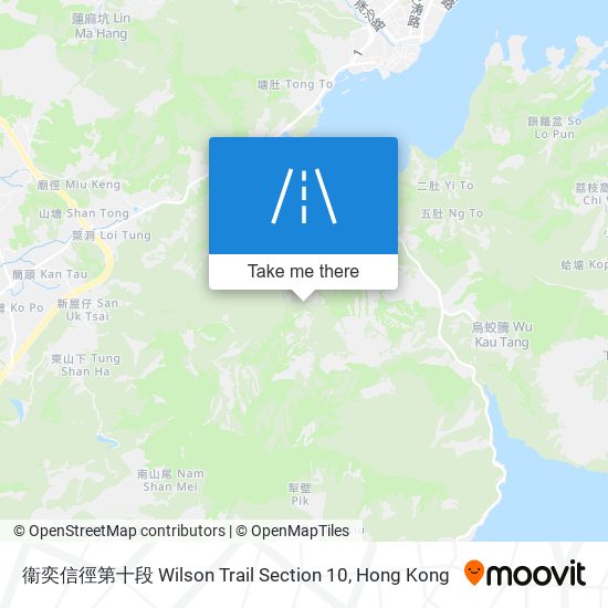 衞奕信徑第十段 Wilson Trail Section 10 map