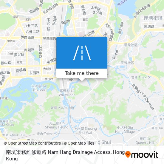 南坑渠務維修道路 Nam Hang Drainage Access map