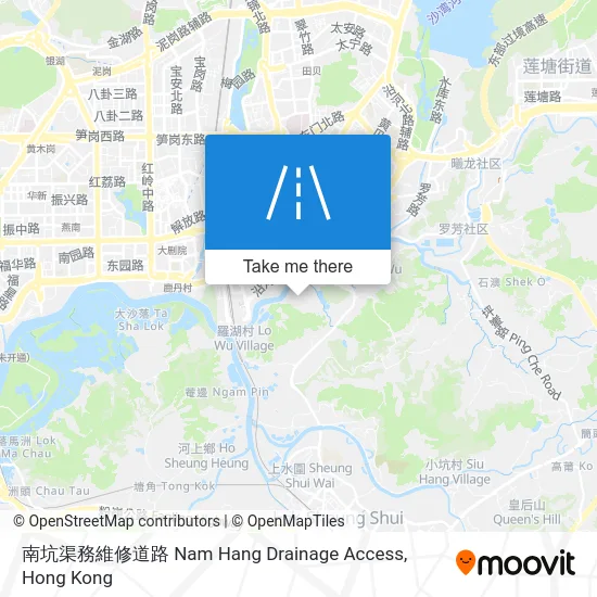 南坑渠務維修道路 Nam Hang Drainage Access map