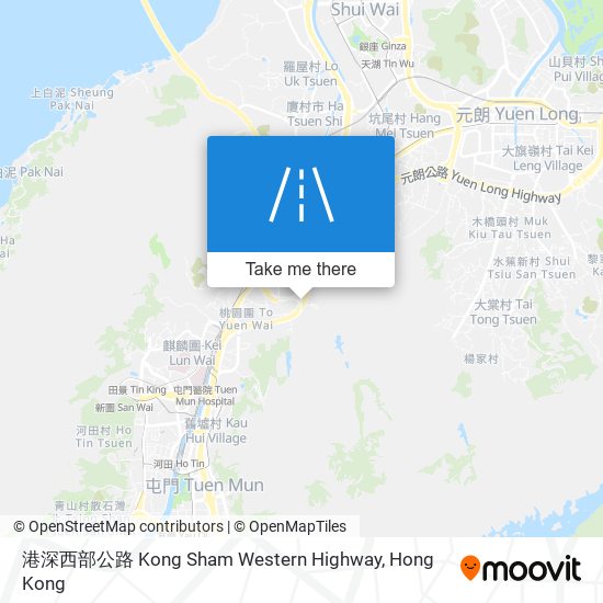 港深西部公路 Kong Sham Western Highway map