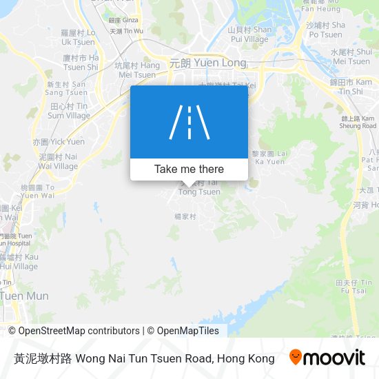 黃泥墩村路 Wong Nai Tun Tsuen Road map