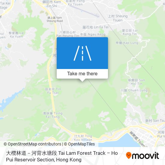 大欖林道－河背水塘段 Tai Lam Forest Track – Ho Pui Reservoir Section map