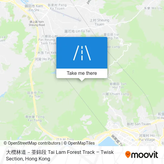 大欖林道－荃錦段 Tai Lam Forest Track – Twisk Section map