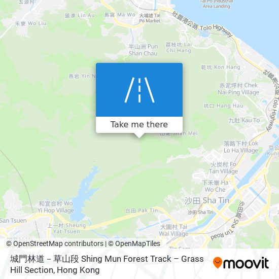 城門林道－草山段 Shing Mun Forest Track – Grass Hill Section map