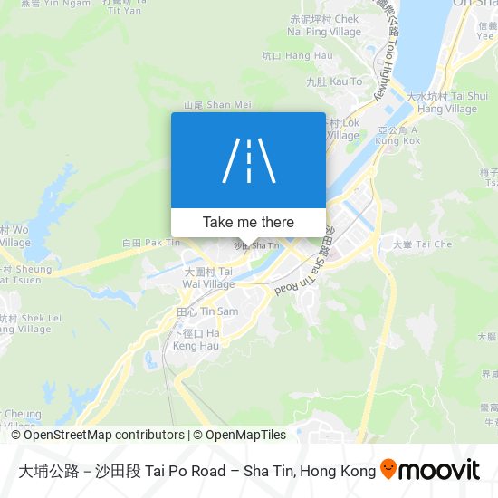 大埔公路－沙田段 Tai Po Road – Sha Tin map