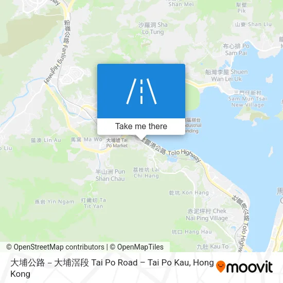 大埔公路－大埔滘段 Tai Po Road – Tai Po Kau map