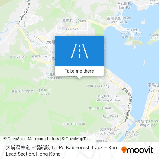 大埔滘林道－滘鉛段 Tai Po Kau Forest Track – Kau Lead Section map
