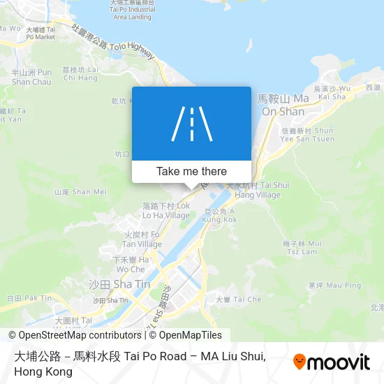 大埔公路－馬料水段 Tai Po Road – MA Liu Shui地圖
